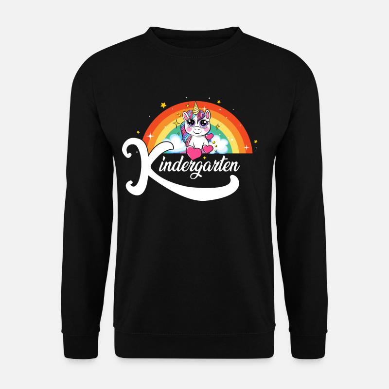 Kinder Kindergarten Einhorn Regenbogen - Unisex Pullover - Schwarz