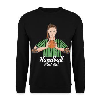 Joueur de handball Handball Quoi d’autre? Handballeur - Sweat-shirt Unisexe - noir - Devant - Alina (178cm) & Michal (187cm)