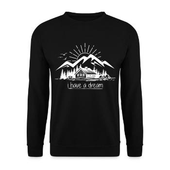 Mountain Hut Mountains Weekend Holiday Quote Quote - Sweat-shirt Unisexe - noir - Devant - Alina (178cm) & Michal (187cm)