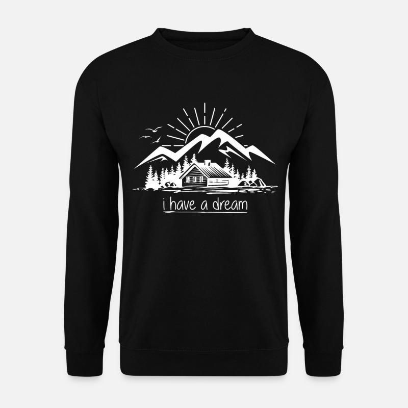 Berghütte Berge Wochenende Urlaub Spruch Zitat - Unisex Pullover - Schwarz