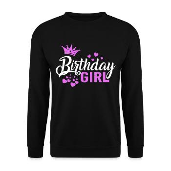 Anniversaire Fille Idée cadeau Anniversaire - Sweat-shirt Unisexe - noir - Devant - Alina (178cm) & Michal (187cm)