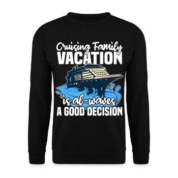 Kreuzfahrt Urlaub - Unisex Pullover - Schwarz - Vorne - Alina (178cm) & Michal (187cm)