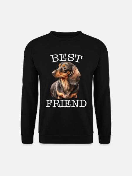 Mein Dackel ist mein Best Friend - Dackel T-Shirt - Unisex Pullover - Schwarz