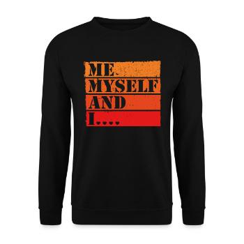 Moi moi-même et moi Retro Quote Statement - Sweat-shirt Unisexe - noir - Devant - Alina (178cm) & Michal (187cm)