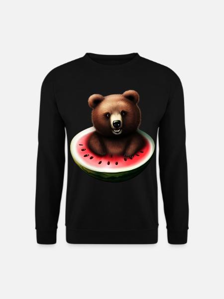 Ours dans une pastèque - Sweat-shirt Unisexe - noir