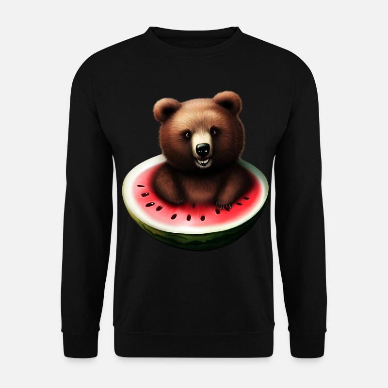 Bear in a watermelon - Unisex Sweatshirt - black