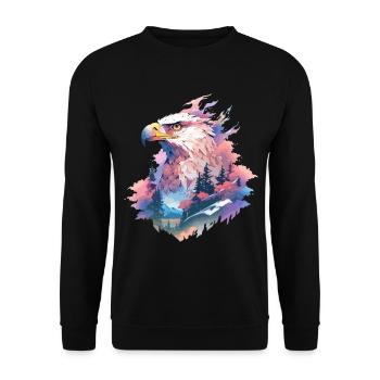 Eagle Head Nature Nature Forêt Arbres Montagnes - Sweat-shirt Unisexe - noir - Devant - Alina (178cm) & Michal (187cm)
