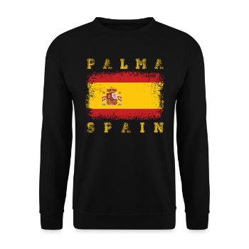 Party Palma de Mallorca Spain Flag - Unisex Sweatshirt - black - Front - Alina (178cm) & Michal (187cm)