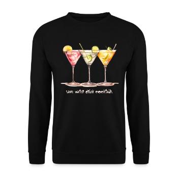 Funny saying: Save water - Drink cocktails - Unisex Sweatshirt - black - Front - Alina (178cm) & Michal (187cm)