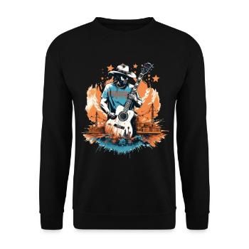 Musique Country Guitare Guitariste Chanteur Vintage - Sweat-shirt Unisexe - noir - Devant - Alina (178cm) & Michal (187cm)