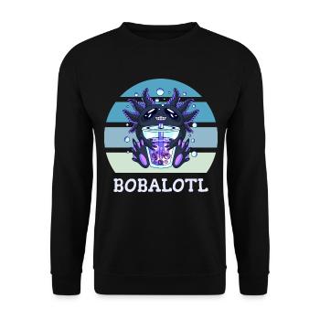 Boba Bubble Tea Axolotl Bobalotl - Unisex Sweatshirt - black - Front - Alina (178cm) & Michal (187cm)