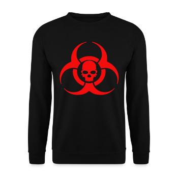 Biohazard Skull Icon - Unisex Sweatshirt - black - Front - Alina (178cm) & Michal (187cm)