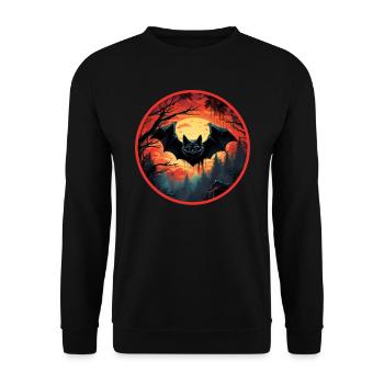 Fledermäuse Fledermaus Flughunde Halloween - Unisex Pullover - Schwarz - Vorne - Alina (178cm) & Michal (187cm)