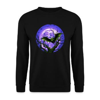 Fledermaus Fledermäuse Flughunde Halloween - Unisex Pullover - Schwarz - Vorne - Alina (178cm) & Michal (187cm)