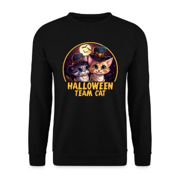 Halloween Team Cat Cute Cats Cat Lovers - Unisex Sweatshirt - black - Front - Alina (178cm) & Michal (187cm)