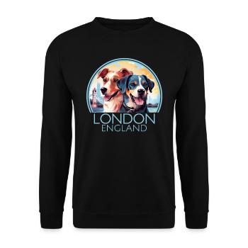 Londres Angleterre Chiens mignons Amoureux des chiens - Sweat-shirt Unisexe - noir - Devant - Alina (178cm) & Michal (187cm)