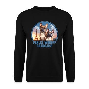 France Paris Chiens mignons Amoureux des chiens - Sweat-shirt Unisexe - noir - Devant - Alina (178cm) & Michal (187cm)