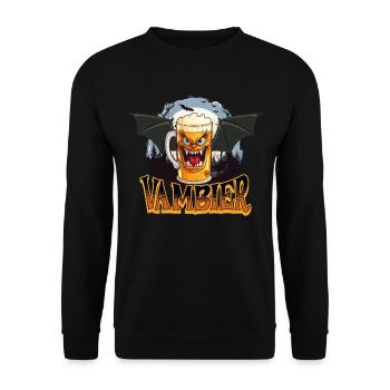 Vambier Vampire Beer Halloween Party Funny Costume - Unisex Sweatshirt - black - Front - Alina (178cm) & Michal (187cm)