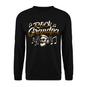 Rock, Grand-père, Alt Rocker, Grand-père, Grand-père, Mélomane - Sweat-shirt Unisexe - noir - Devant - Alina (178cm) & Michal (187cm)