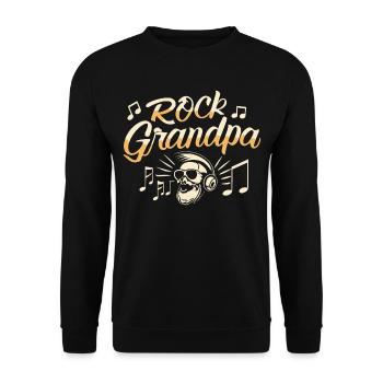 Rock, Grand-père, Alt Rocker, Grand-père, Grand-père, Mélomane - Sweat-shirt Unisexe - noir - Devant - Alina (178cm) & Michal (187cm)