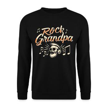 Rock, Grand-père, Alt Rocker, Grand-père, Grand-père, Mélomane - Sweat-shirt Unisexe - noir - Devant - Alina (178cm) & Michal (187cm)