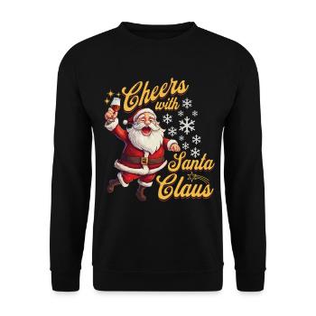 Santa Claus Alcohol Beer Mulled Wine Liquor Cheers - Unisex Sweatshirt - black - Front - Alina (178cm) & Michal (187cm)