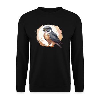 Peregrine Falcon Cool Falk in pallet colours - Unisex Sweatshirt - black - Front - Alina (178cm) & Michal (187cm)