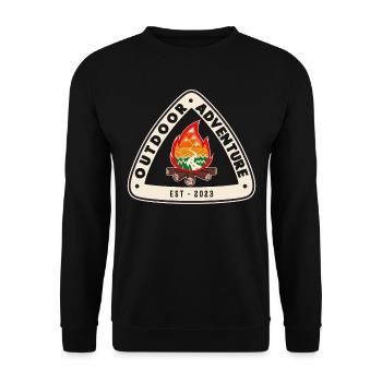 Tente de feu de camp de camping de camping-car d’aventure en plein air - Sweat-shirt Unisexe - noir - Devant - Alina (178cm) & Michal (187cm)