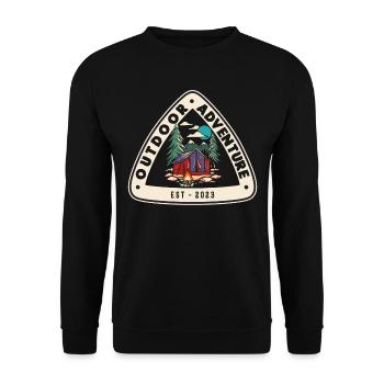 Tente de feu de camp de camping de camping-car d’aventure en plein air - Sweat-shirt Unisexe - noir - Devant - Alina (178cm) & Michal (187cm)