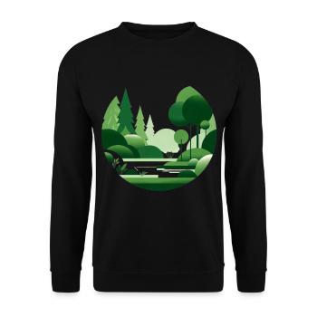 Nature minimaliste vert - Sweat-shirt Unisexe - noir - Devant - Alina (178cm) & Michal (187cm)