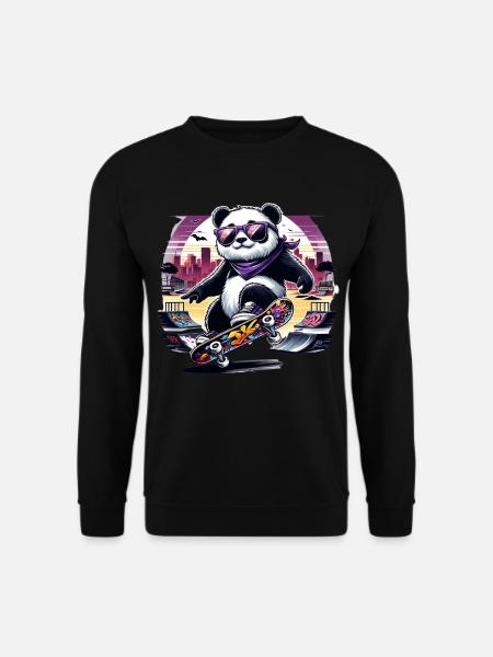 Panda Skate Violet - Sweat-shirt Unisexe - noir