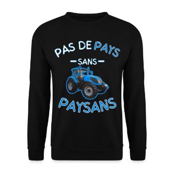 Kein Land ohne blaue Bauern - Unisex Pullover - Schwarz - Vorne - Alina (178cm) & Michal (187cm)