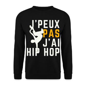 Ich kann nicht, ich habe Hip Hop - Unisex Pullover - Schwarz - Vorne - Alina (178cm) & Michal (187cm)