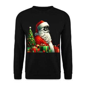 Weihnachtsjubel des Weihnachtsmanns - Unisex Pullover - Schwarz - Vorne - Alina (178cm) & Michal (187cm)