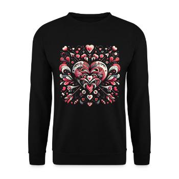 Coeur Fusion Elégance - Sweat-shirt Unisexe - noir - Devant - Alina (178cm) & Michal (187cm)