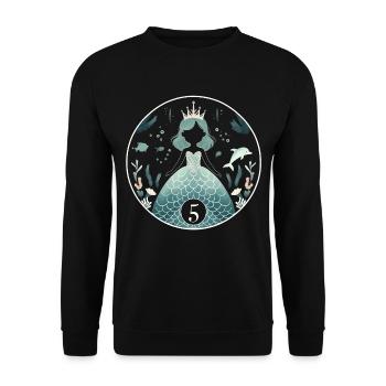 Meerjungfrau Prinzessin Magie - Unisex Pullover - Schwarz - Vorne - Alina (178cm) & Michal (187cm)