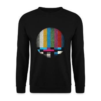 Retro Screen Vibes - Unisex Sweatshirt - black - Front - Alina (178cm) & Michal (187cm)