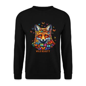 Fox & Flutter Charm - Unisex Sweatshirt - black - Front - Alina (178cm) & Michal (187cm)