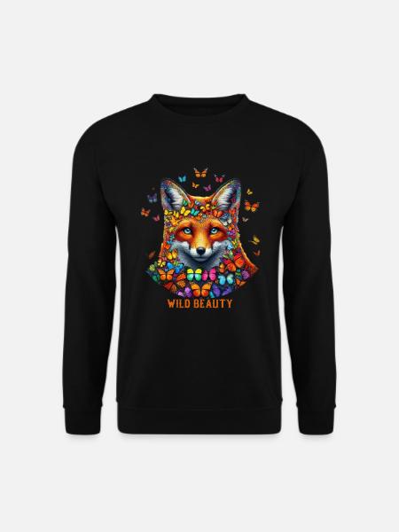 Fox & Flutter Charm - Unisex Sweatshirt - black
