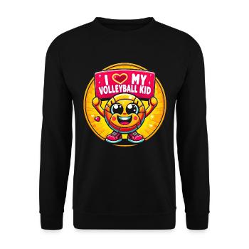 Mascotte de volley-ball joyeuse - Sweat-shirt Unisexe - noir - Devant - Alina (178cm) & Michal (187cm)