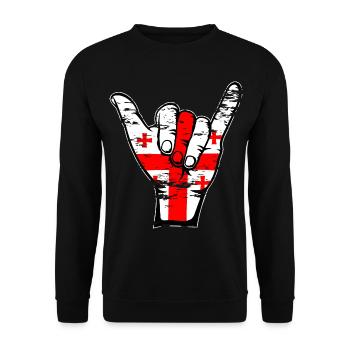 Symbole de surf du drapeau de la Géorgie utilisé - Sweat-shirt Unisexe - noir - Devant - Alina (178cm) & Michal (187cm)