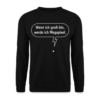 Wenn Ich Groß Bin, Werde Ich Megapixel. W Outline - Unisex Pullover - Schwarz - Vorne - Alina (178cm) & Michal (187cm)