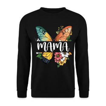 Maman papillon fleurs Meilleure maman Fête des mères - Sweat-shirt Unisexe - noir - Devant - Alina (178cm) & Michal (187cm)