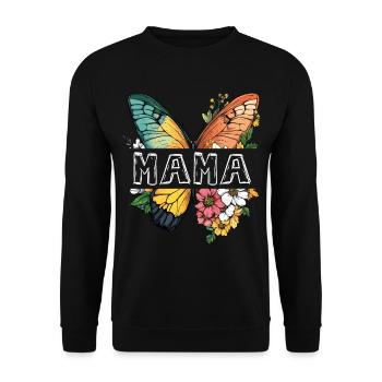 Maman papillon fleurs Meilleure maman Fête des mères - Sweat-shirt Unisexe - noir - Devant - Alina (178cm) & Michal (187cm)