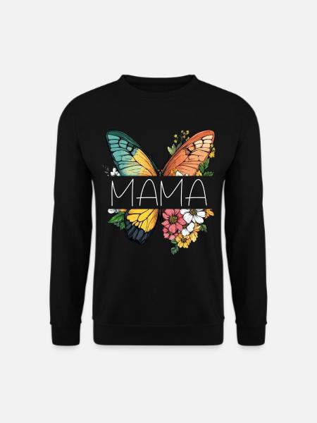 Mama Schmetterling Blumen Beste Mutter Muttertag - Unisex Pullover - Schwarz