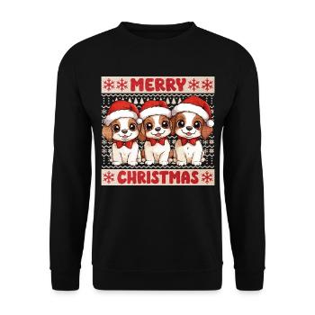 Dog Ugly Christmas Christmas Xmas Cute Cute - Unisex Sweatshirt - black - Front - Alina (178cm) & Michal (187cm)
