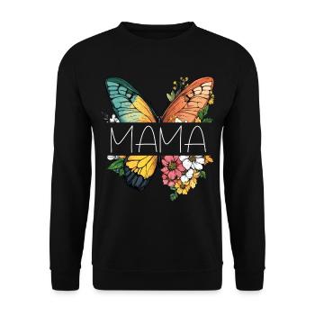 Mom Butterfly Flowers Best Mom Mother's Day - Unisex Sweatshirt - black - Front - Alina (178cm) & Michal (187cm)