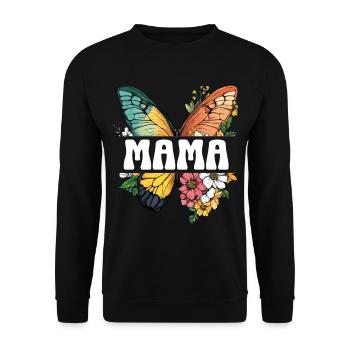 Maman papillon fleurs Meilleure maman Fête des mères - Sweat-shirt Unisexe - noir - Devant - Alina (178cm) & Michal (187cm)