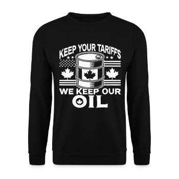 Gardez vos tarifs, nous garderons notre pétrole - Sweat-shirt Unisexe - noir - Devant - Alina (178cm) & Michal (187cm)