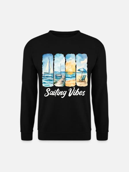 Segelstimmung am Meer erleben - Unisex Pullover - Schwarz